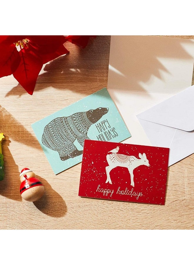Sustainable Greetings 144 Pack Holiday Greeting Cards Assortment With Envelopes In 6 Christmas Animal Designs (4 X 6 In) - Image 3