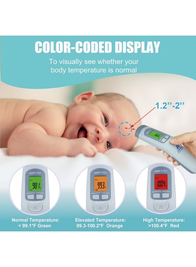 Amplim Non-Contact Forehead Thermometer for Kids and Adults. AmpMed FSA HSA Approved No-Touch Baby Head Temporal Thermometer. Touchless Digital Fever Thermometer for Accurate Temperature Reading - Image 3