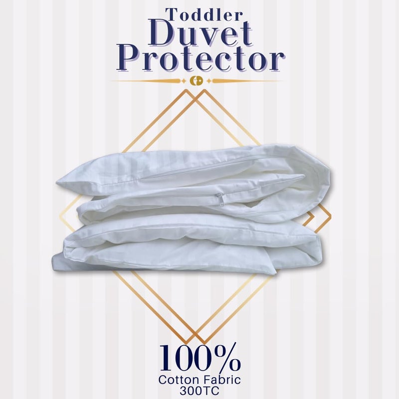 Continental Bedding Duvet Cover Protector for Toddler Comforter, 100% Cotton, Zipper to Block Blanket from Dust Fits Standard Crib & Toddler Bed, 33x42 Inch, White - Image 4