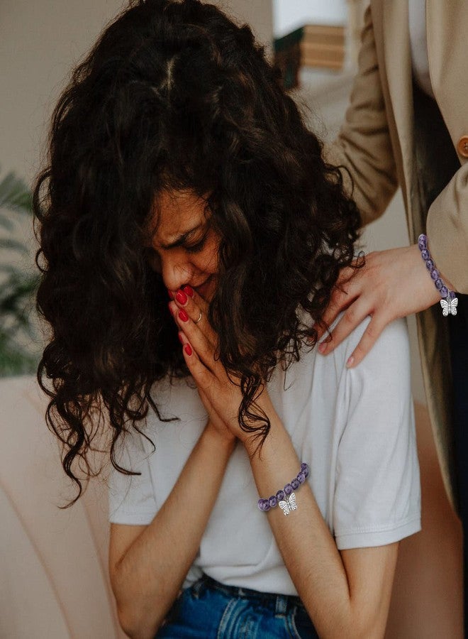 Haoze هدية تعزية من هاوز لوفاة الأم، سوار تذكاري هدايا تعزية لوفاة الأم أو الأب أو حيوان أليف مجوهرات الحزن هدايا العزاء (فراشة) - Image 4