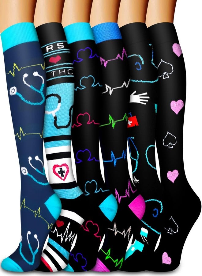 Bluemaple Compression Socks for Women & Men Circulation (6 Pairs) 15-20 mmHg is Best Support for Athletic Running Cycling - Image 1