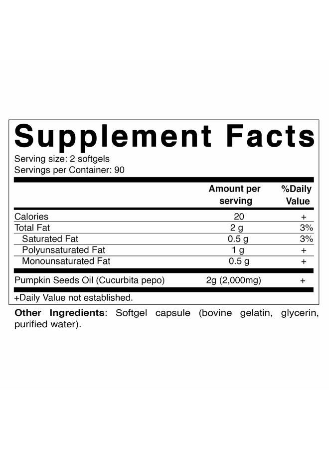 Vitamatic Pumpkin Seed Oil 2000mg Softgel Capsules per Serving - 180 Softgels - 1000mg per softgel - Image 4