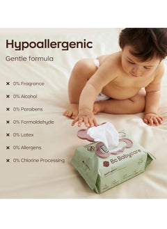 Babycare Babycare - Baby Wipes, Pack of 3 (80 pcs each), BPA-Free, Alcohol-Free, Hypoallergenic, Moisturizing Formula, Gentle on Baby Skin, Soft and Thick, Fragrance-Free, Dermatologist-Tested, Non-Toxic, Resealable Packs, Ideal for Diaper Changes, Travel-Friendly, Safe for Newborns, Daily Use  - Image 4