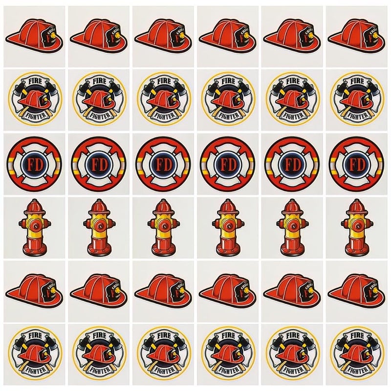 Fun Express Firefighter Tattoos 72pc for Birthday Apparel Accessories Temporary Tattoos Regular Tattoos Birthday 72 Pieces - Image 2