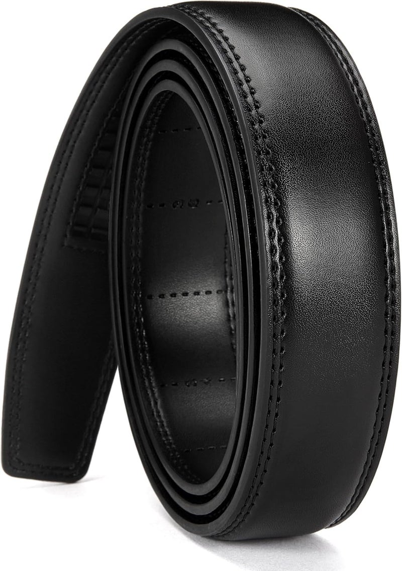 Contacts Belt Ratchet Buckle Strap Only – Waist Size Adjustable from 28" to 40" – Replacement Strap for Automatic Click Belts – No Buckle Included (15-Black) - Image 1