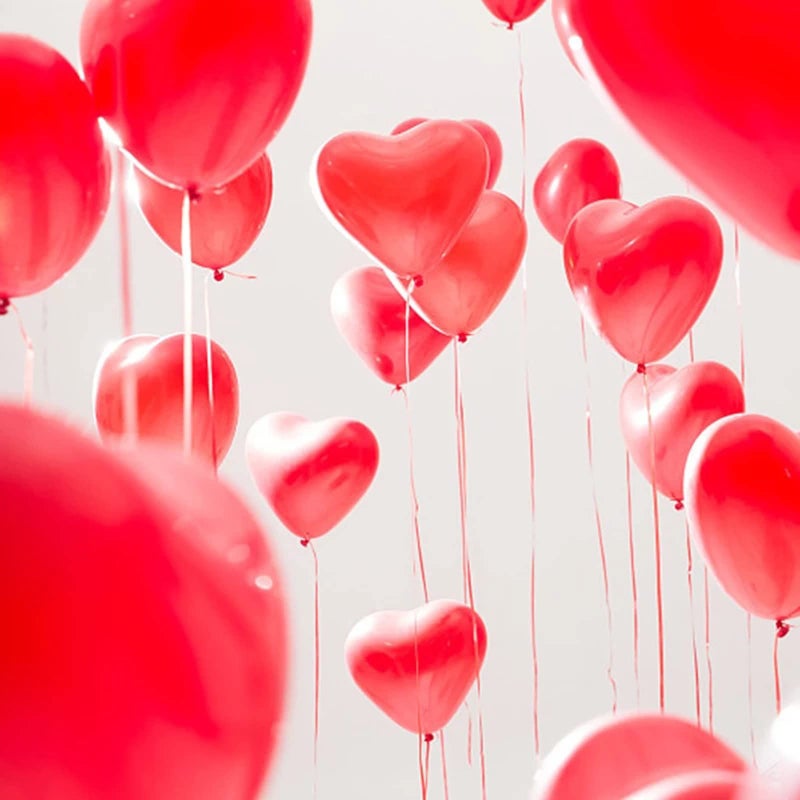 BinaryABC Red Heart Shaped Latex Balloons,Mother Day Valentine's Day Engagement Wedding Party Decorations,10Inch,50Pcs(Red) - Image 3