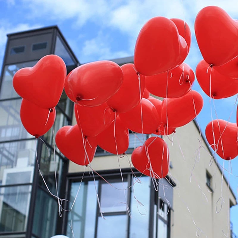 BinaryABC Red Heart Shaped Latex Balloons,Mother Day Valentine's Day Engagement Wedding Party Decorations,10Inch,50Pcs(Red) - Image 2