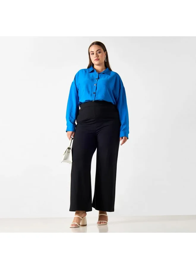 Iconic Plus Size Iconic Textured Shirt with Long Sleeves