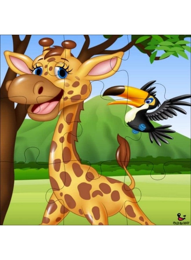 Fiddlys Wooden Jigsaw Puzzles for Kids & Children - 9 Pieces Age 3+ (Wild & Pets Animal) - Image 5