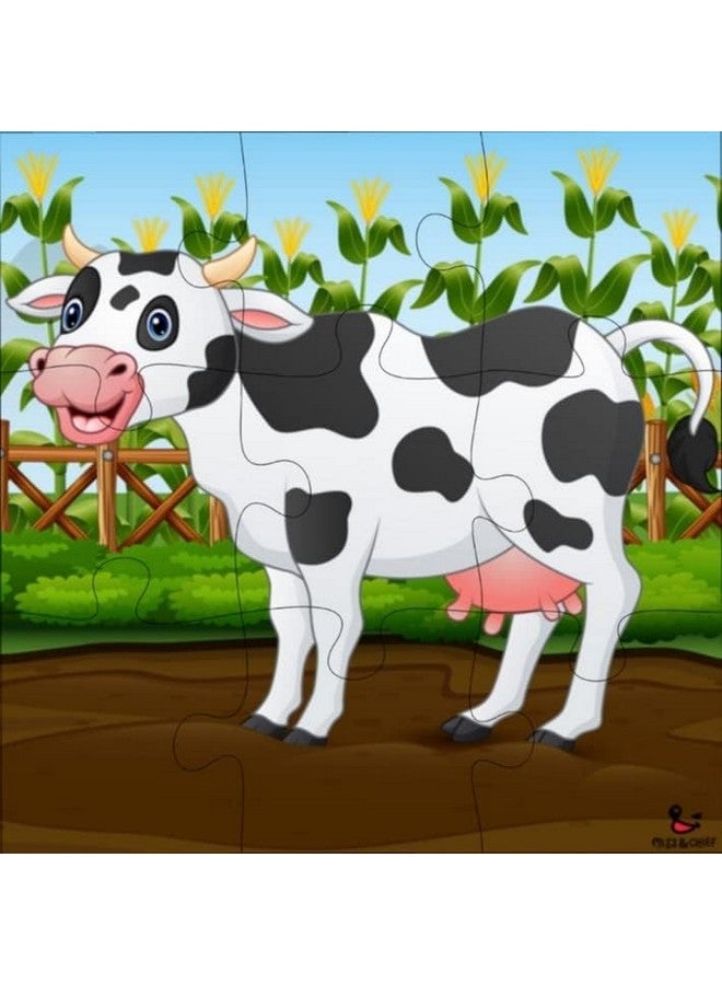 Fiddlys Wooden Jigsaw Puzzles for Kids & Children - 9 Pieces Age 3+ (Wild & Pets Animal) - Image 3