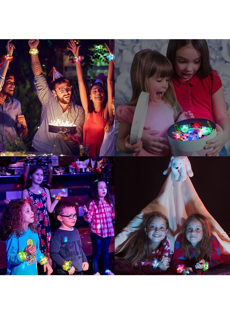 LEDIN 12 Piece LED Light Up Fidget Spinner Bracelets Party Favors For Kid Glow in The Dark Party Supplies Birthday Gifts Treasure Box Toys for Classroom Carnival Prizes Pinata Goodie Bags Stuffers - Image 5