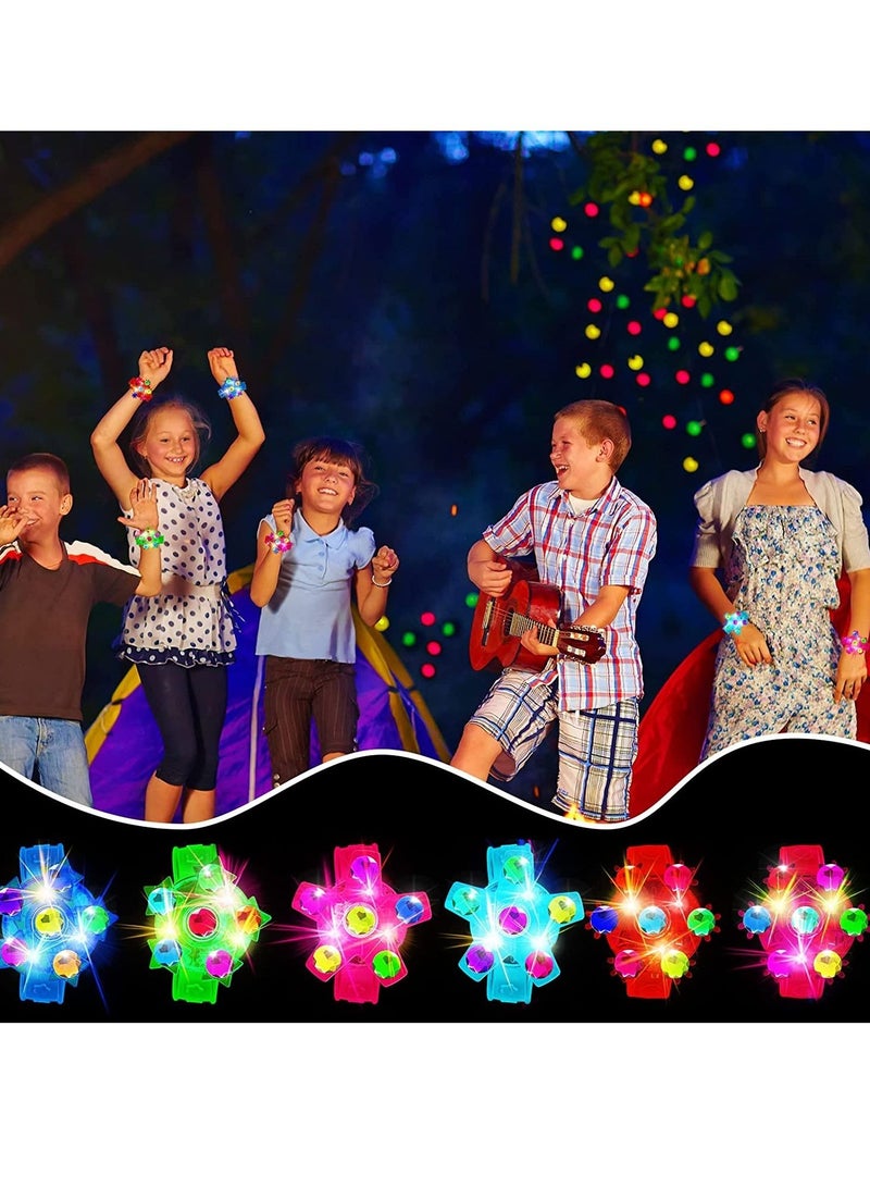 LEDIN 12 Piece LED Light Up Fidget Spinner Bracelets Party Favors For Kid Glow in The Dark Party Supplies Birthday Gifts Treasure Box Toys for Classroom Carnival Prizes Pinata Goodie Bags Stuffers - Image 3