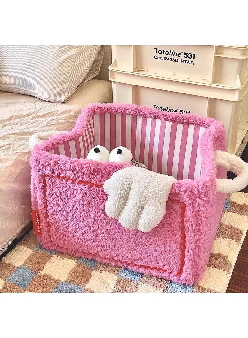 XiuWoo 1 Pcs Creative Little Monster Toys Snack Sorting Storage Basket Storage Box Pink - Image 1