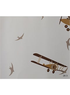 Süper Dekor Super Decor Halley Kids 26-3 Airplane and Bird Patterned Wallpaper 