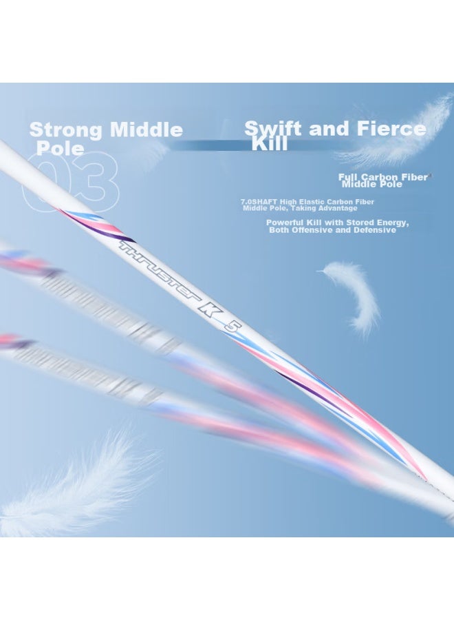 Victor Badminton Racket, Full Carbon Single Racket, High-power Offensive Type Tk-5/j, Light Purple-red/4u, Stringed Racket - Image 3