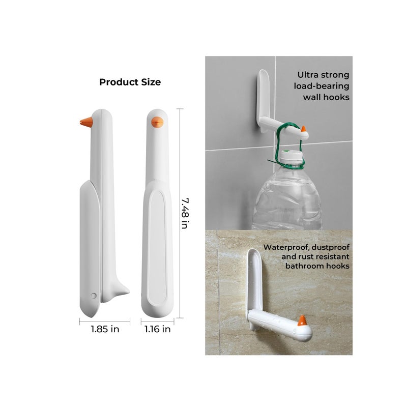 SOLARAE 2 Pack Wall Hooks, Adhesive Hooks for Walls No Damage, Coat Hook with Specially Customized Sealant, Sticky Hooks for Hanging Hangers, Towels, Bags, Clothes, Bathrobes, Paper Rolls - Image 2