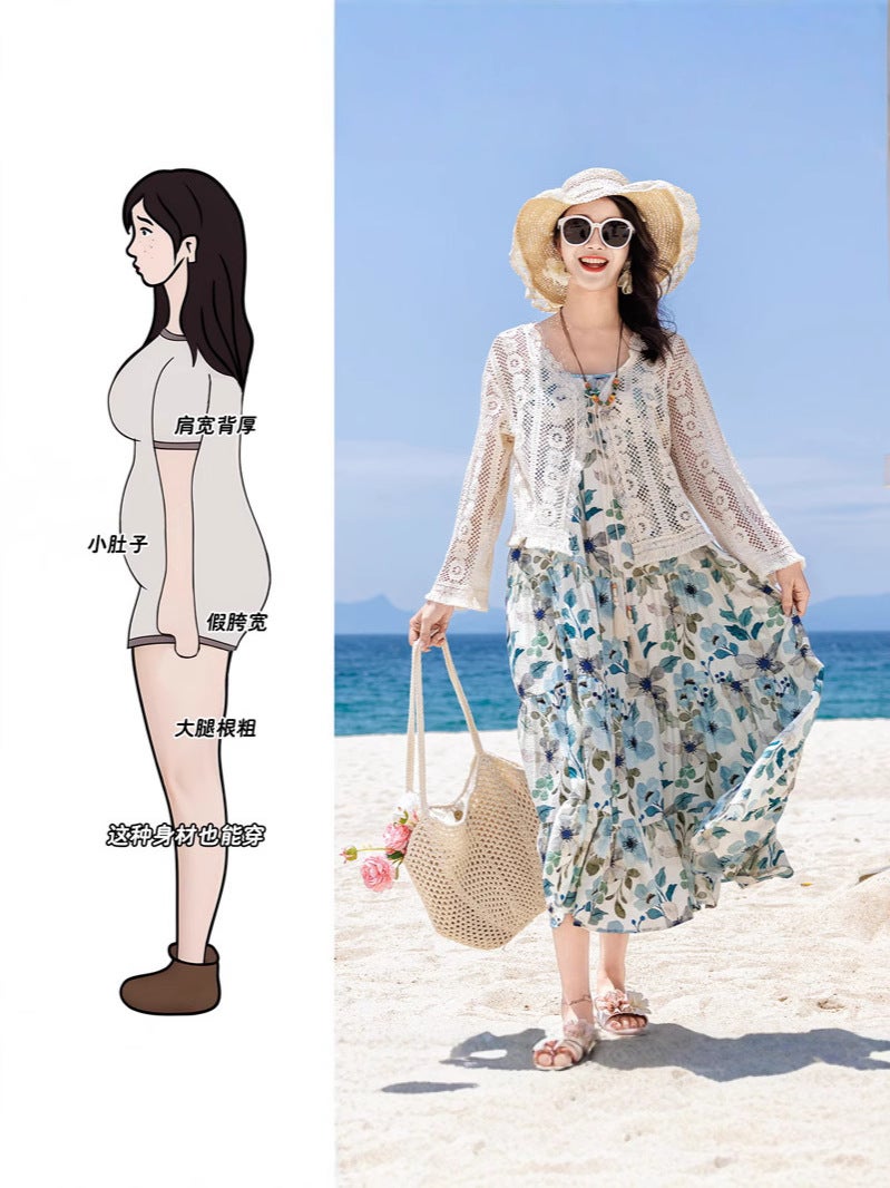 Beach Family Clothes Sanya Travel Wear Seaside Vacation Bohemian Ethnic Style Family of Four Suspenders - Image 5