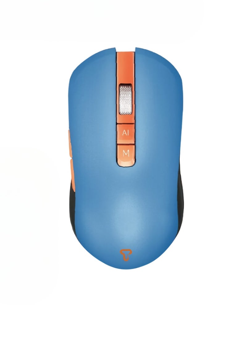 V8 Mouse, Comfortable Grip Compact Powerful Wireless Mouse, Lightweight And Portable Multi Language Translation Intelligent Bluetooth Mouse, (1pc, Blue, AI Version)