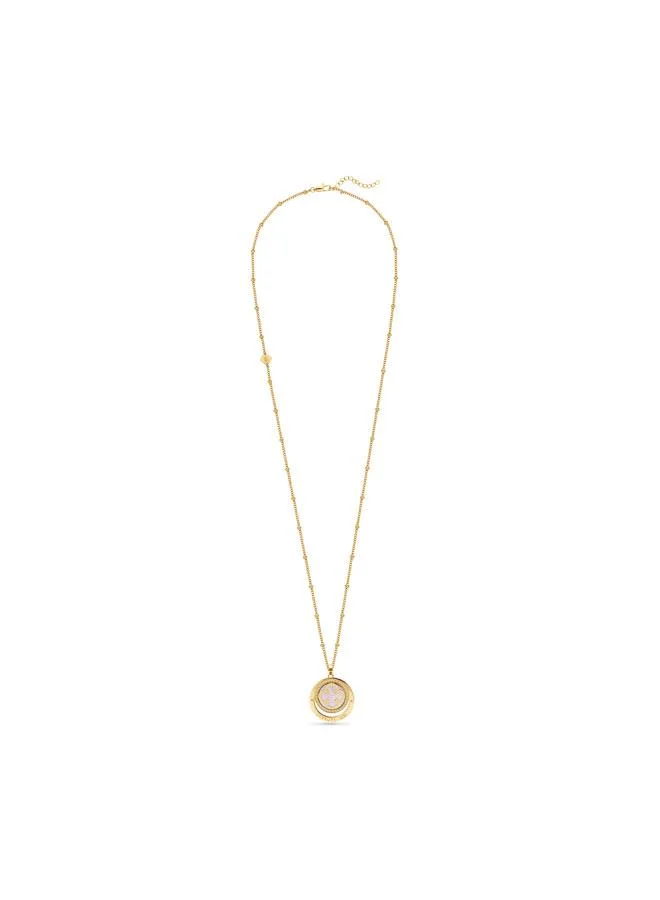 CERRUTI 1881 Onagrace Gold Plated MOP Necklace and Earrings Set Box for Womens