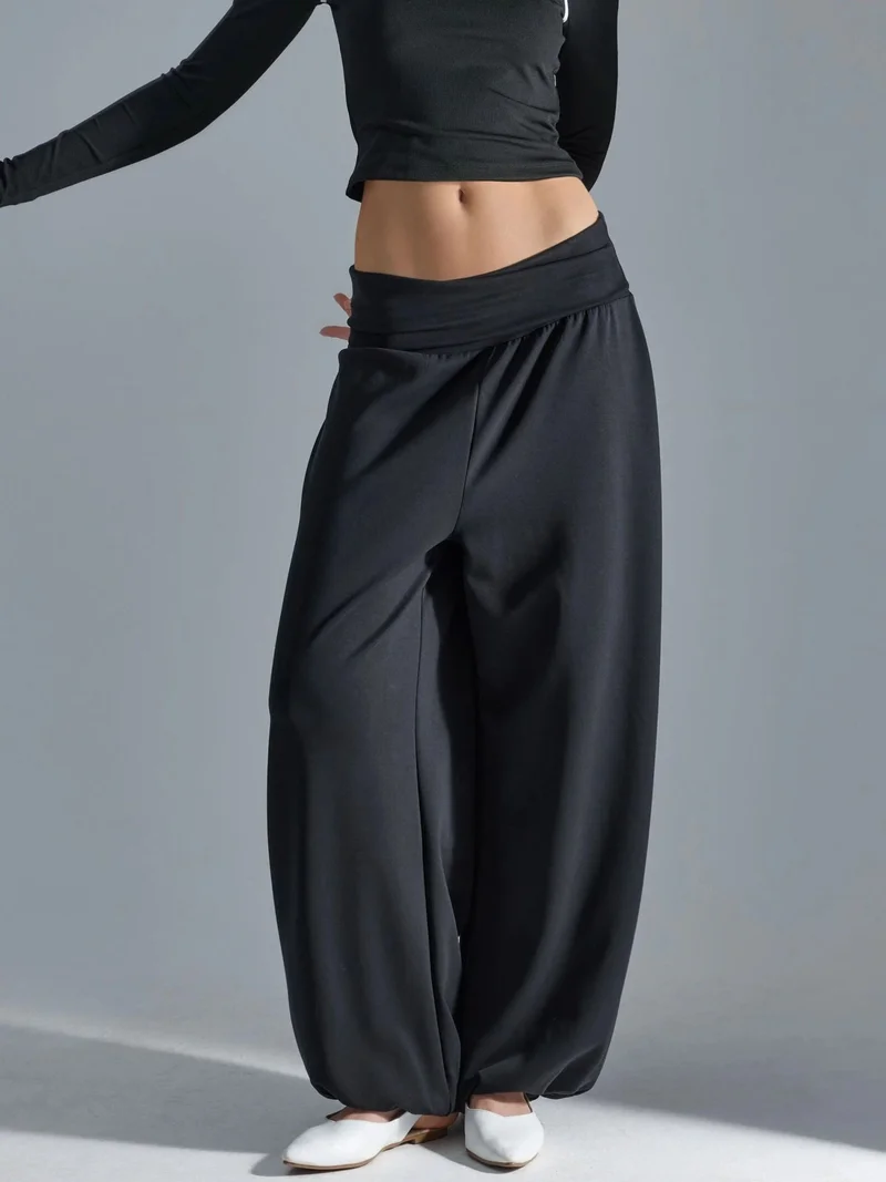 بوسيم BUSEM Women's Mid-Waist Straight Pull-On Trousers