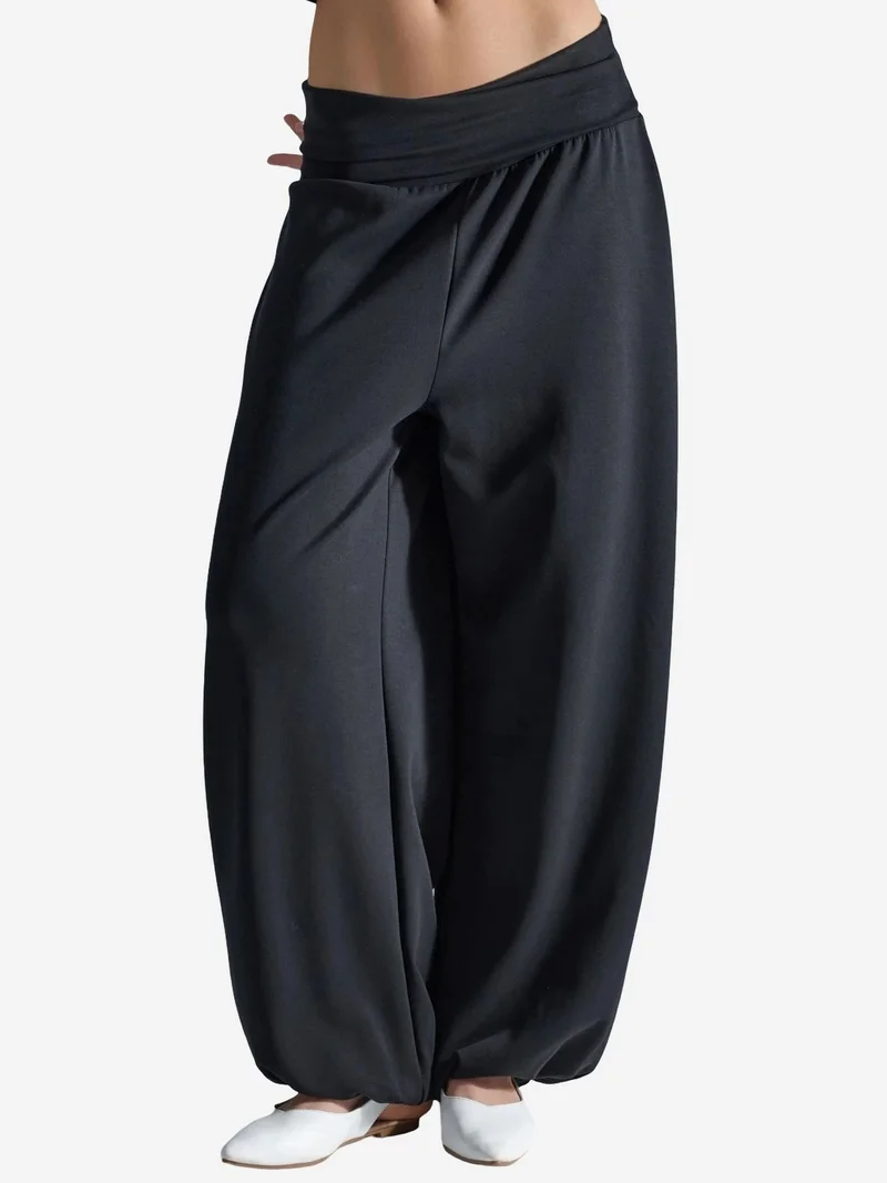 بوسيم BUSEM Mid-Waist Wide-Leg Knit Joggers