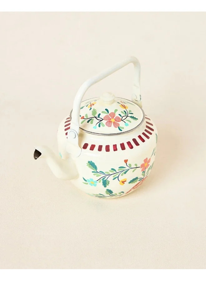 Chumbak Hangul Hand-painted Kahwah Kettle, Steel-600-ml | Kashmir Trails