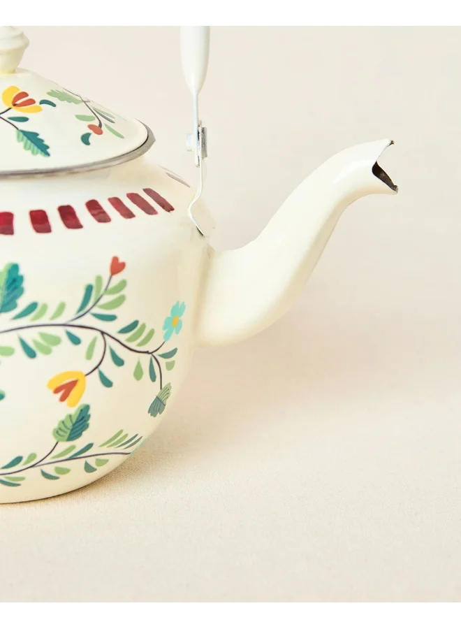 Chumbak Hangul Hand-painted Kahwah Kettle, Steel-600-ml | Kashmir Trails