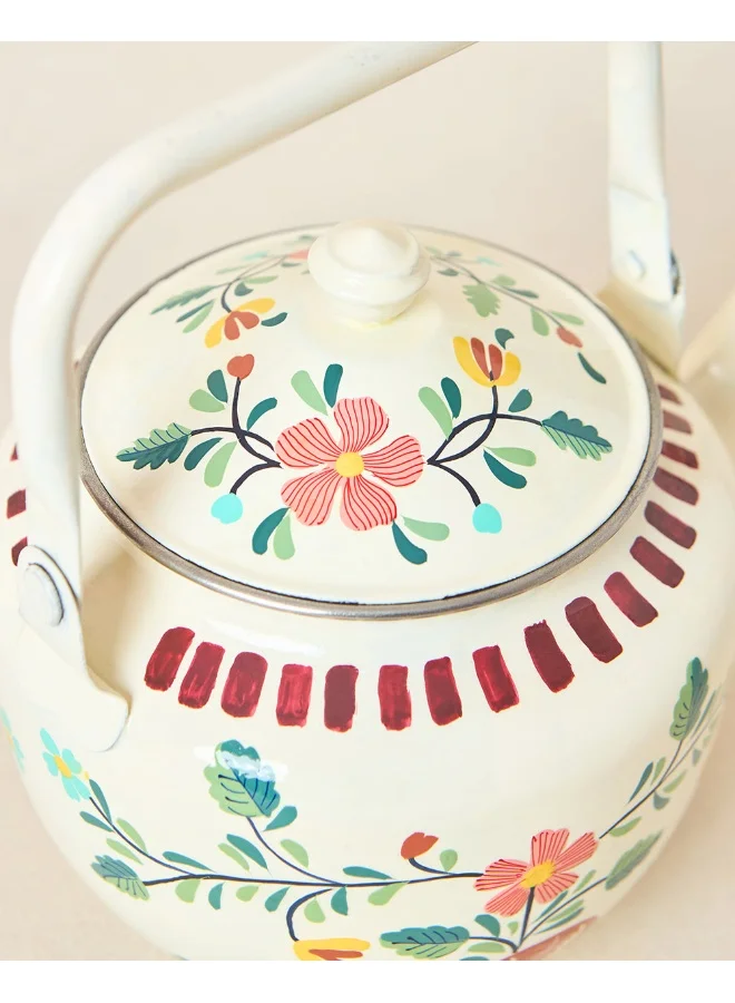 Chumbak Hangul Hand-painted Kahwah Kettle, Steel-600-ml | Kashmir Trails