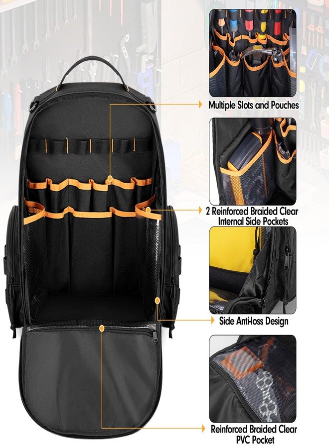 Rexmica Tool Bag Backpack with 3 Tool Zipper Pouch, Tool Organizer Bag for Men with Padded Support, Tactical Tool Storage Work Bag for Repairman, Electrician, Handyman, Black (Patented Design) - Image 5