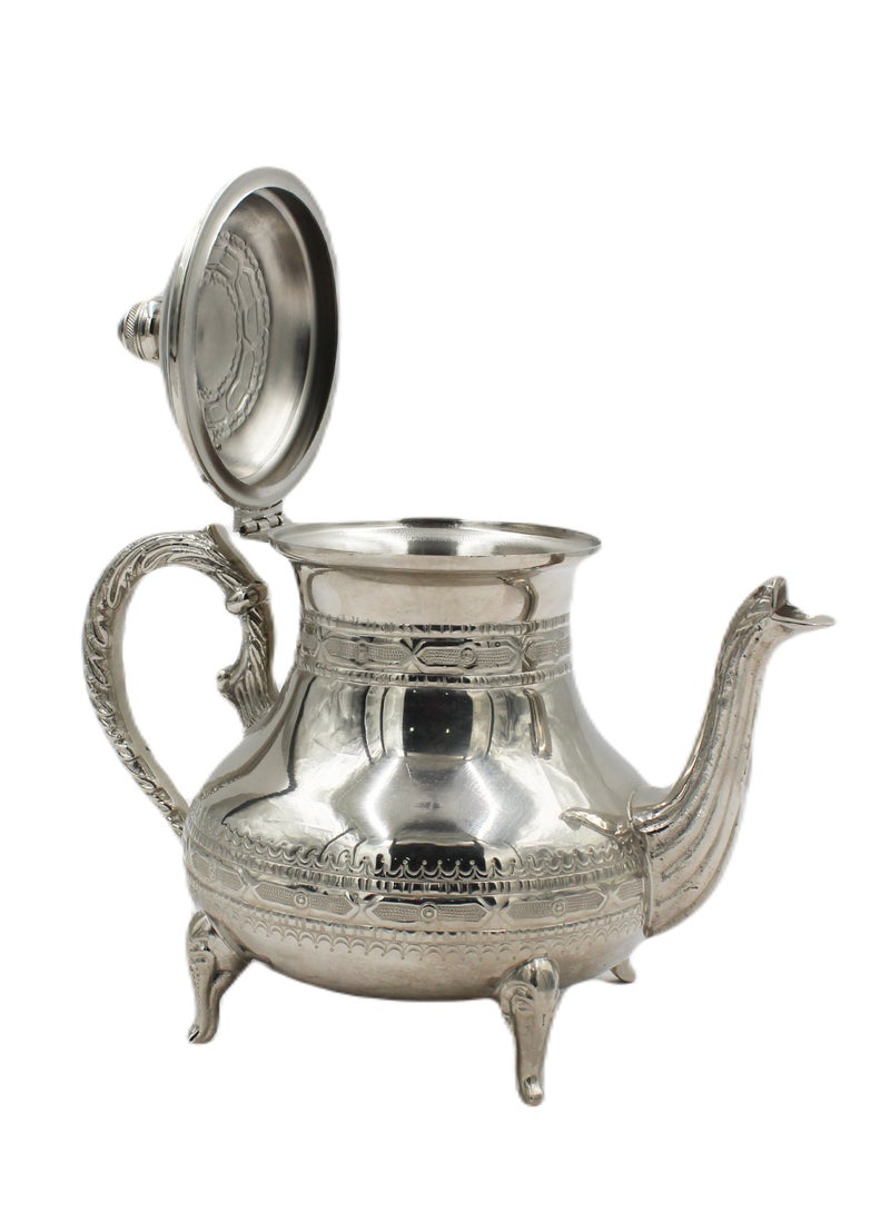 Antique Museum Moroccan Arabic Traditional Silver Plated Tea Pot 20 X 24 cm  - Image 2