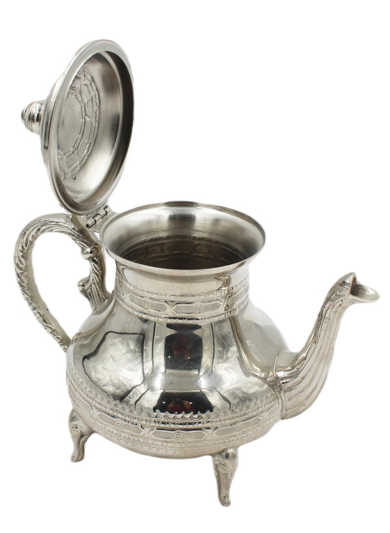 Antique Museum Moroccan Arabic Traditional Silver Plated Tea Pot 20 X 24 cm  - Image 1