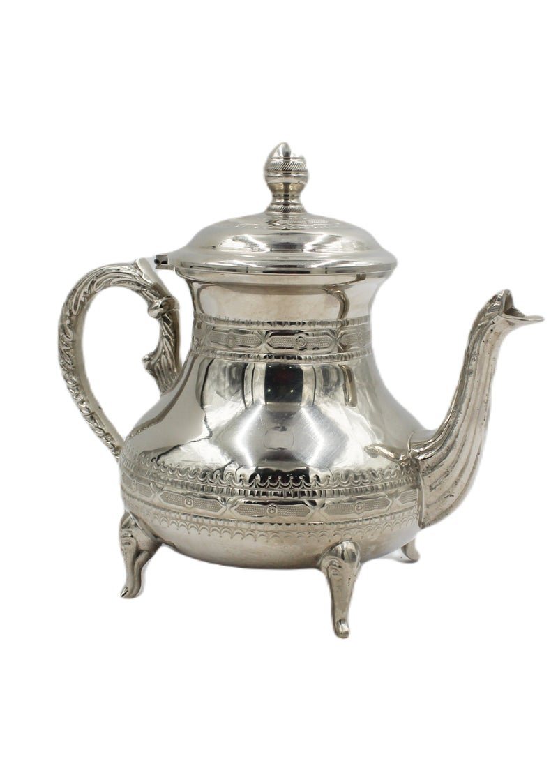 Antique Museum Moroccan Arabic Traditional Silver Plated Tea Pot 20 X 24 cm  - Image 3