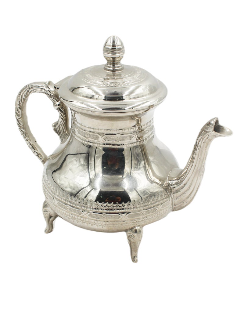 Antique Museum Moroccan Arabic Traditional Silver Plated Tea Pot 20 X 24 cm  - Image 4