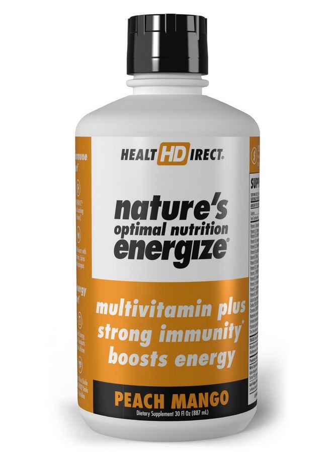 Health Direct - HEALTH DIRECT - Nature's Optimal Nutrition Energize Liquid Multivitamin Superfood - 140+ Nutrients - Mental Clarity & Energy - Immune & Cardiovascular Support - 30 Servings - Peach Mango - Image 1