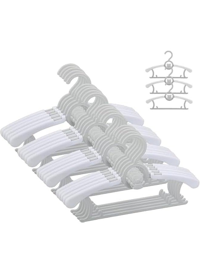 تراسل شماعات أطفال للخزانة، 20 عبوة شماعات أطفال رضع، شماعات بلاستيكية غير قابلة للانزلاق وقابلة للتمديد للأطفال حديثي الولادة 11 بوصة - 14 بوصة شماعات معاطف أطفال قابلة للتعديل للأطفال الصبيان والبنات والأطفال الصغار - Image 1