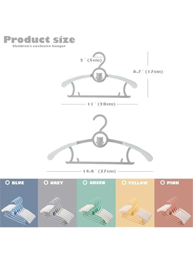 تراسل شماعات أطفال للخزانة، 20 عبوة شماعات أطفال رضع، شماعات بلاستيكية غير قابلة للانزلاق وقابلة للتمديد للأطفال حديثي الولادة 11 بوصة - 14 بوصة شماعات معاطف أطفال قابلة للتعديل للأطفال الصبيان والبنات والأطفال الصغار - Image 2