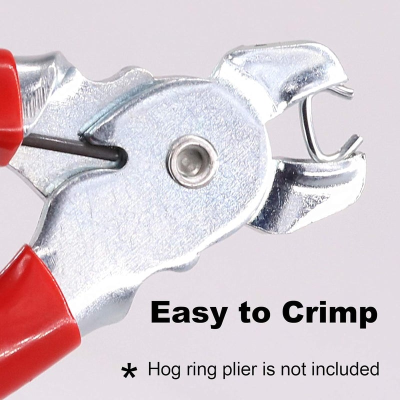 Keadic 1000Pcs 3/8" Galvanized Hog Rings Assortment Kit, Professional Upholstery Hog Rings Installation Kit for Furniture Upholstery, Bungee Shock, Meat & Sausage Casings, Animal Pet Cages - Image 4