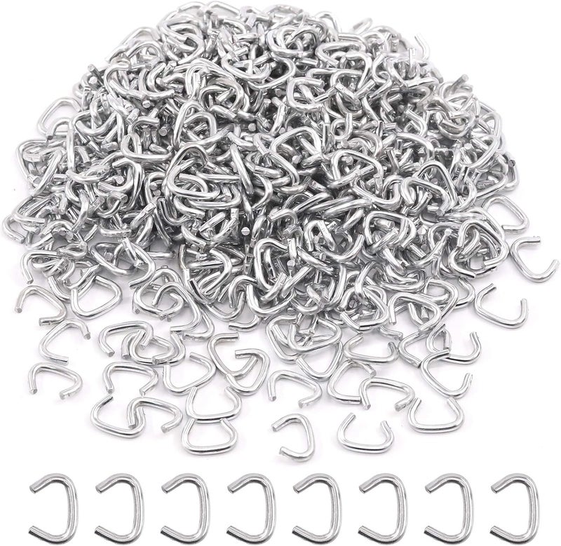 Keadic 1000Pcs 3/8" Galvanized Hog Rings Assortment Kit, Professional Upholstery Hog Rings Installation Kit for Furniture Upholstery, Bungee Shock, Meat & Sausage Casings, Animal Pet Cages - Image 1