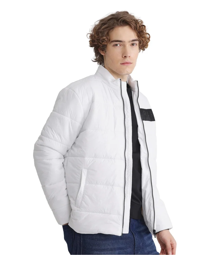 Rare Rabbit Men's Nylon High Collar Hd Print Jacket