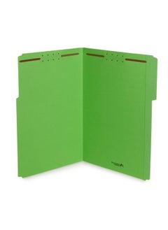 Blue Summit Supplies Green File Folders With Fasteners Legal Size 1/3 Cut Reinforced Tabs Durable 2 Prongs Designed To Organize Standard Medical Or Law Files 50 Pack  - Image 1