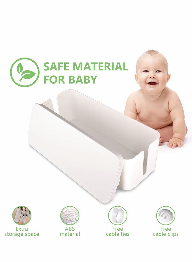 Excefore Cable Management Box,Large Cord Organizer BoxCord Hider Box to Hide Surge Protector Cover on Desk or Floor for Home & Office(White) - Image 2