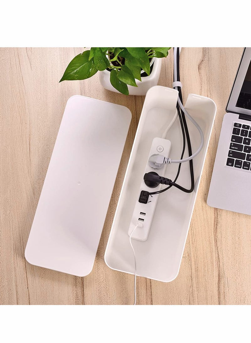 Excefore Cable Management Box,Large Cord Organizer BoxCord Hider Box to Hide Surge Protector Cover on Desk or Floor for Home & Office(White) - Image 4