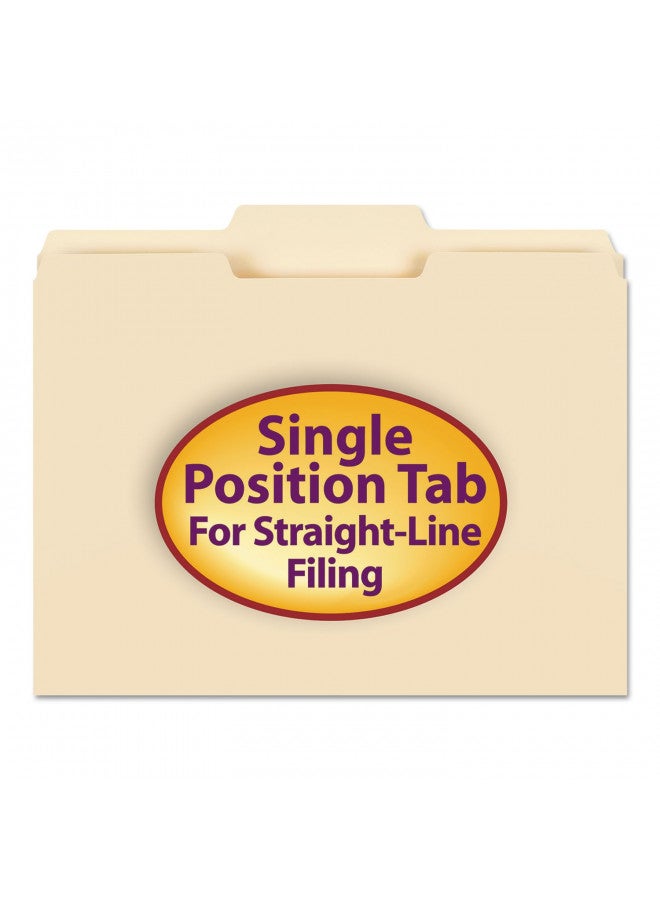 Smead File Folder, 1/3-Cut Tab, Center Position, Letter Size, Manila, 100 per Box (10332) - Image 1