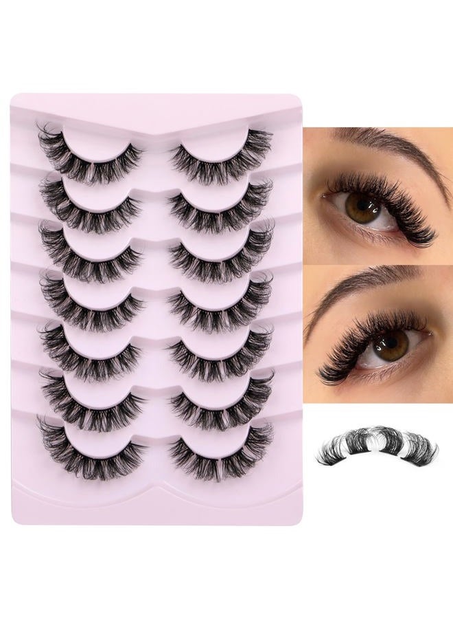 Focipeysa Natural Cluster Lashes Extensions Wispy Natural Look False Eyelashes Individual Lashes 3D Strips Eyelash Extensions DIY Lashes 7 Pairs Multipack - Image 3