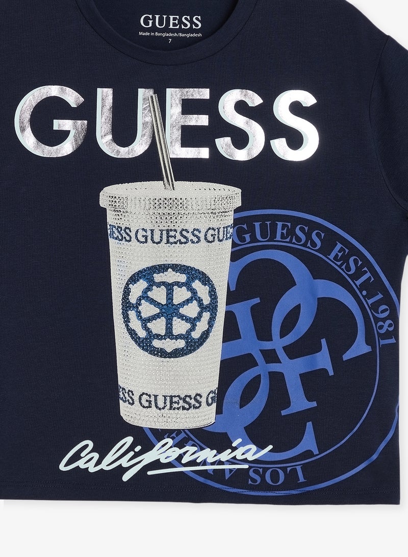 GUESS Youth Graphic Crew Neck T-Shirt - Image 3