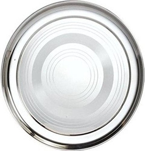 AIA India Round Stainless Steel Dinner Plates Serving Dinner Dishes| Diameter 10.00 Inch | Set of 4 - Image 2