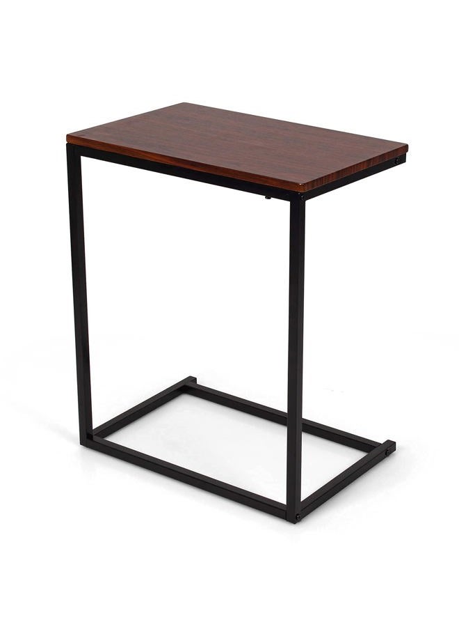 Tangkula Sofa Side Table C Shaped Table, Vintage Couch Table Sofa Side Table for Coffee Snack Laptop, Living Room TV Tray End Table - Image 1