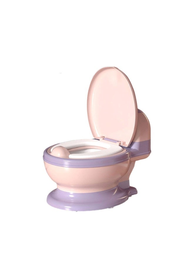 LEFAFA 2-in-1 Potty Training Toilet, Toddler Potty Chair with Soft Seat and Detachable Training Seat, Suitable for Boys and Girls 1-3 Years Old, Equipped with Flushing Sound, Wet Wipe Storage (Pink) - Image 1