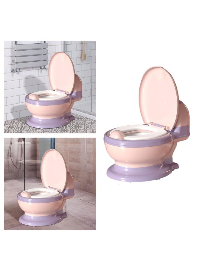 LEFAFA 2-in-1 Potty Training Toilet, Toddler Potty Chair with Soft Seat and Detachable Training Seat, Suitable for Boys and Girls 1-3 Years Old, Equipped with Flushing Sound, Wet Wipe Storage (Pink) - Image 1