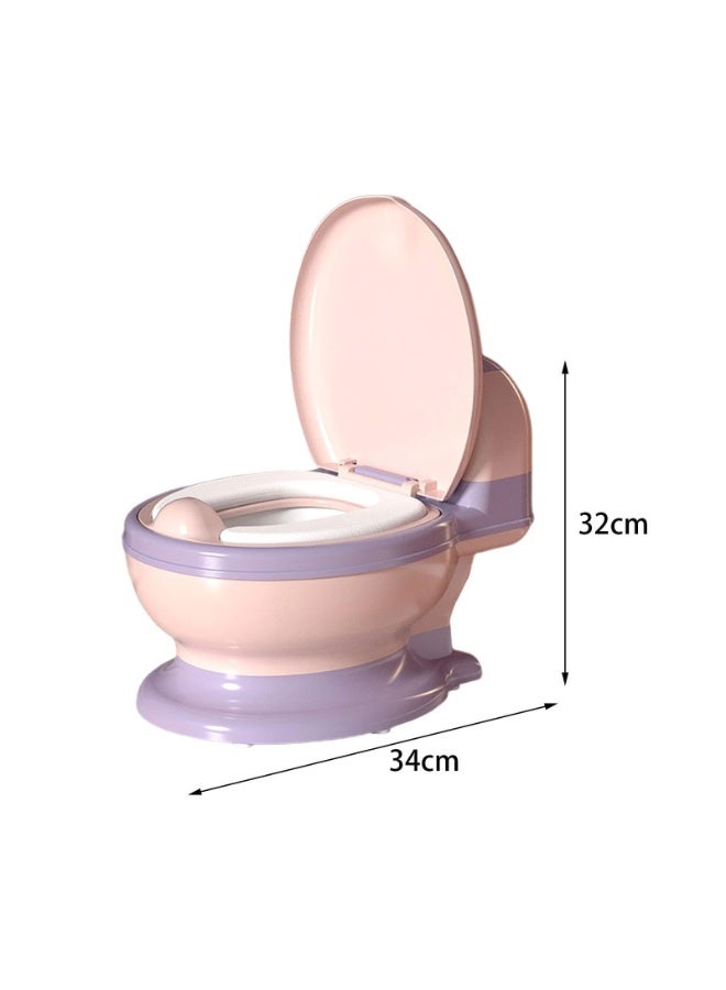 LEFAFA 2-in-1 Potty Training Toilet, Toddler Potty Chair with Soft Seat and Detachable Training Seat, Suitable for Boys and Girls 1-3 Years Old, Equipped with Flushing Sound, Wet Wipe Storage (Pink) - Image 3